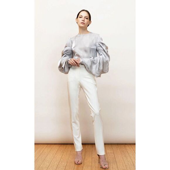 michail by Michail Sykianakis NWT Dressy Blouse, Satin, Draped Sleeves, Elegant - Picture 1 of 11